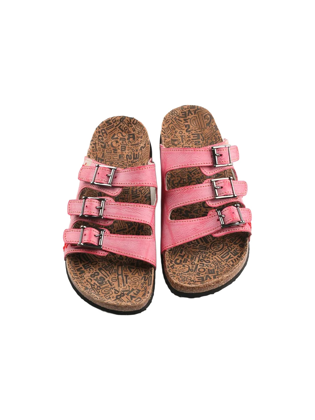 TMA EYES | Three Buckle Strap Cork Footbed Slide Sandals