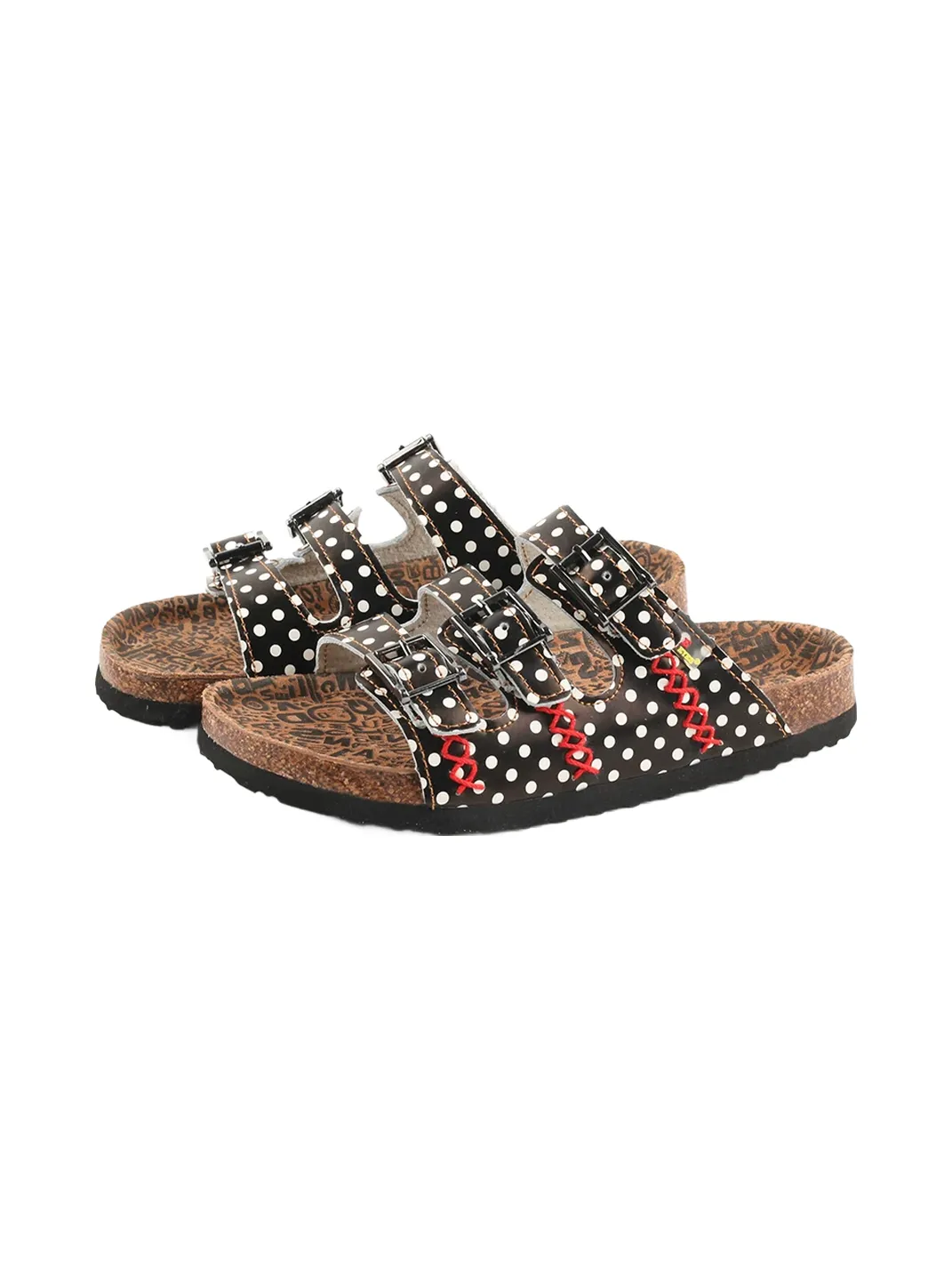 TMA EYES | Three Buckle Strap Cork Footbed Slide Sandals