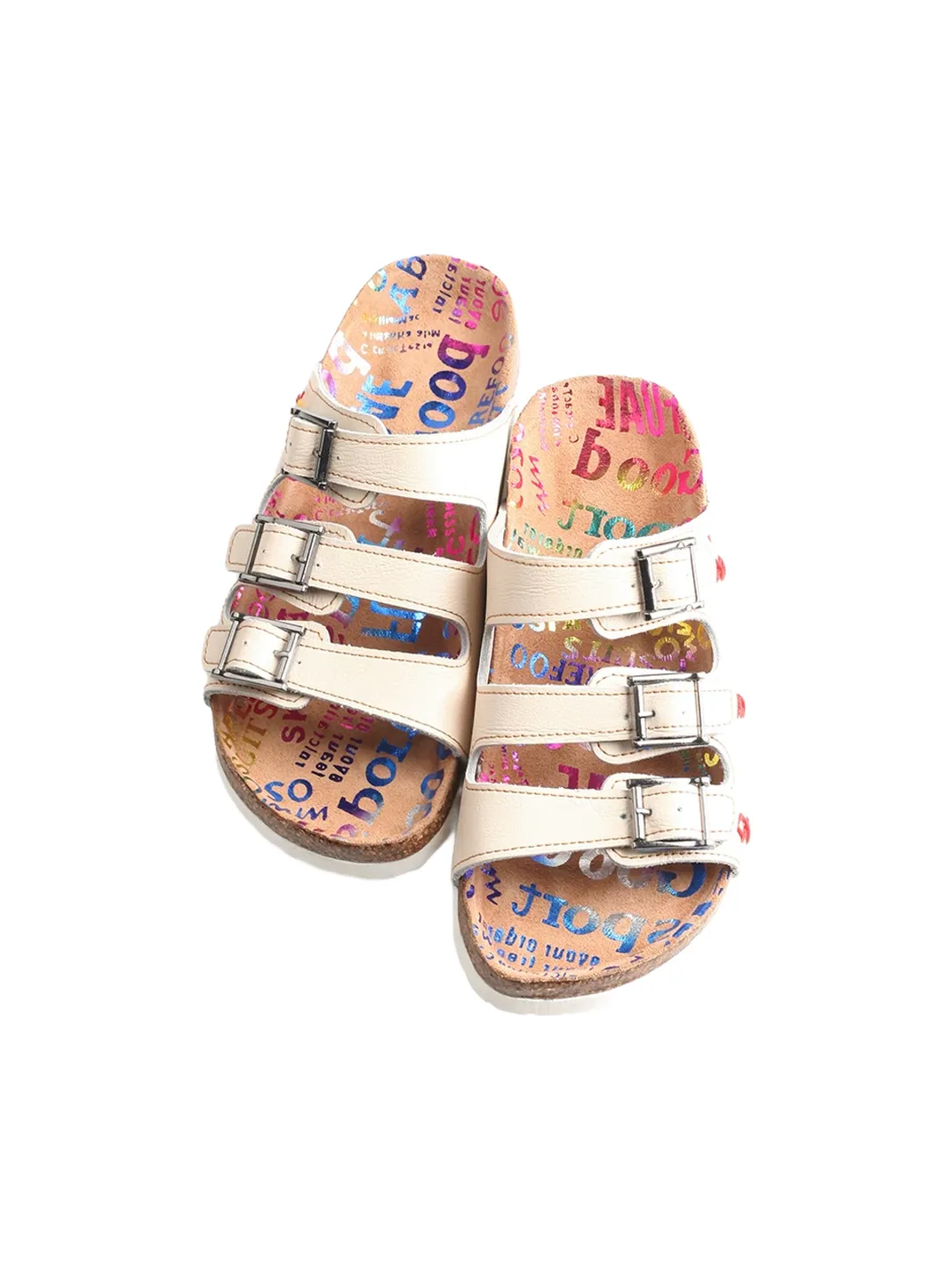 TMA EYES | Three Buckle Strap Cork Footbed Slide Sandals