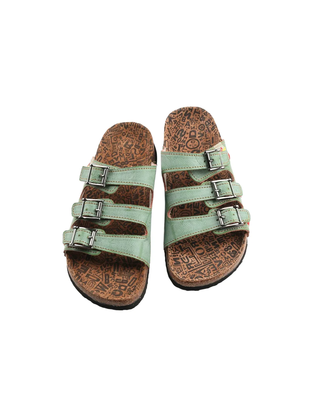 TMA EYES | Three Buckle Strap Cork Footbed Slide Sandals