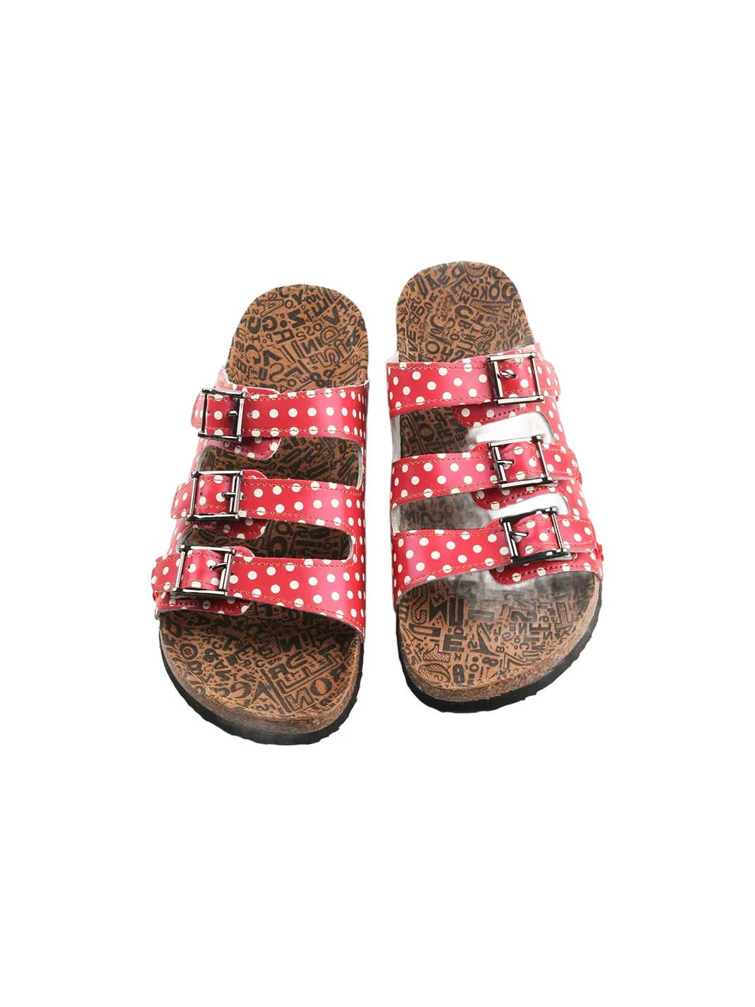 TMA EYES | Three Buckle Strap Cork Footbed Slide Sandals