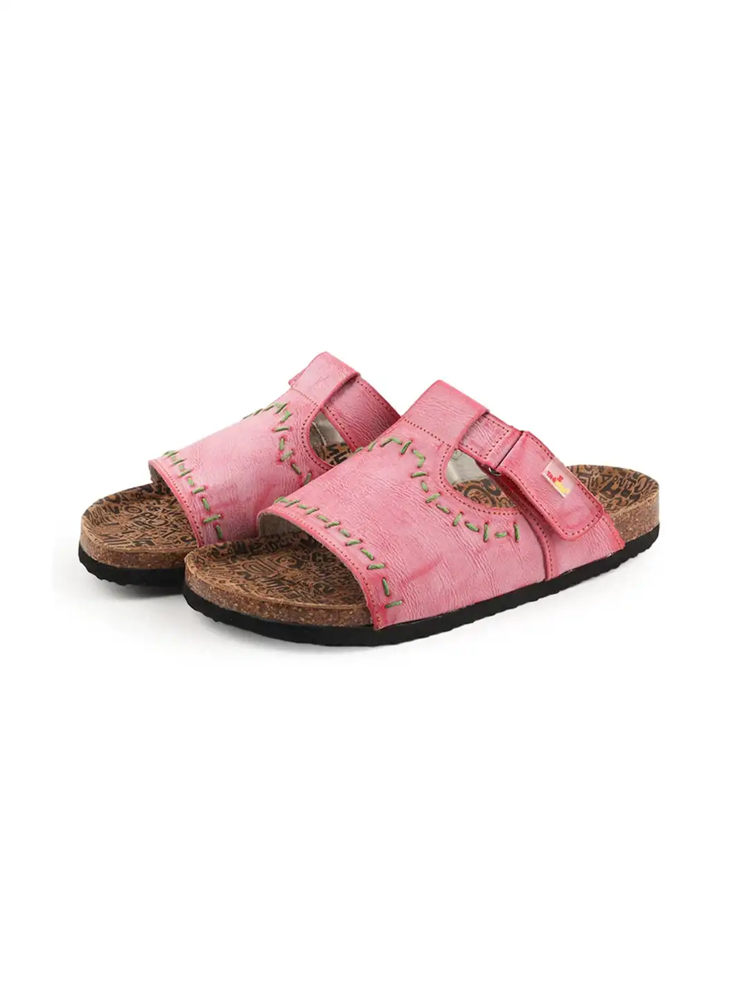 TMA EYES | Single Strap Hand Stitched Cork Footbed Slide Sandals