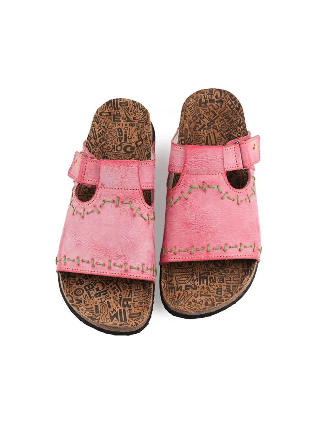 TMA EYES | Single Strap Hand Stitched Cork Footbed Slide Sandals