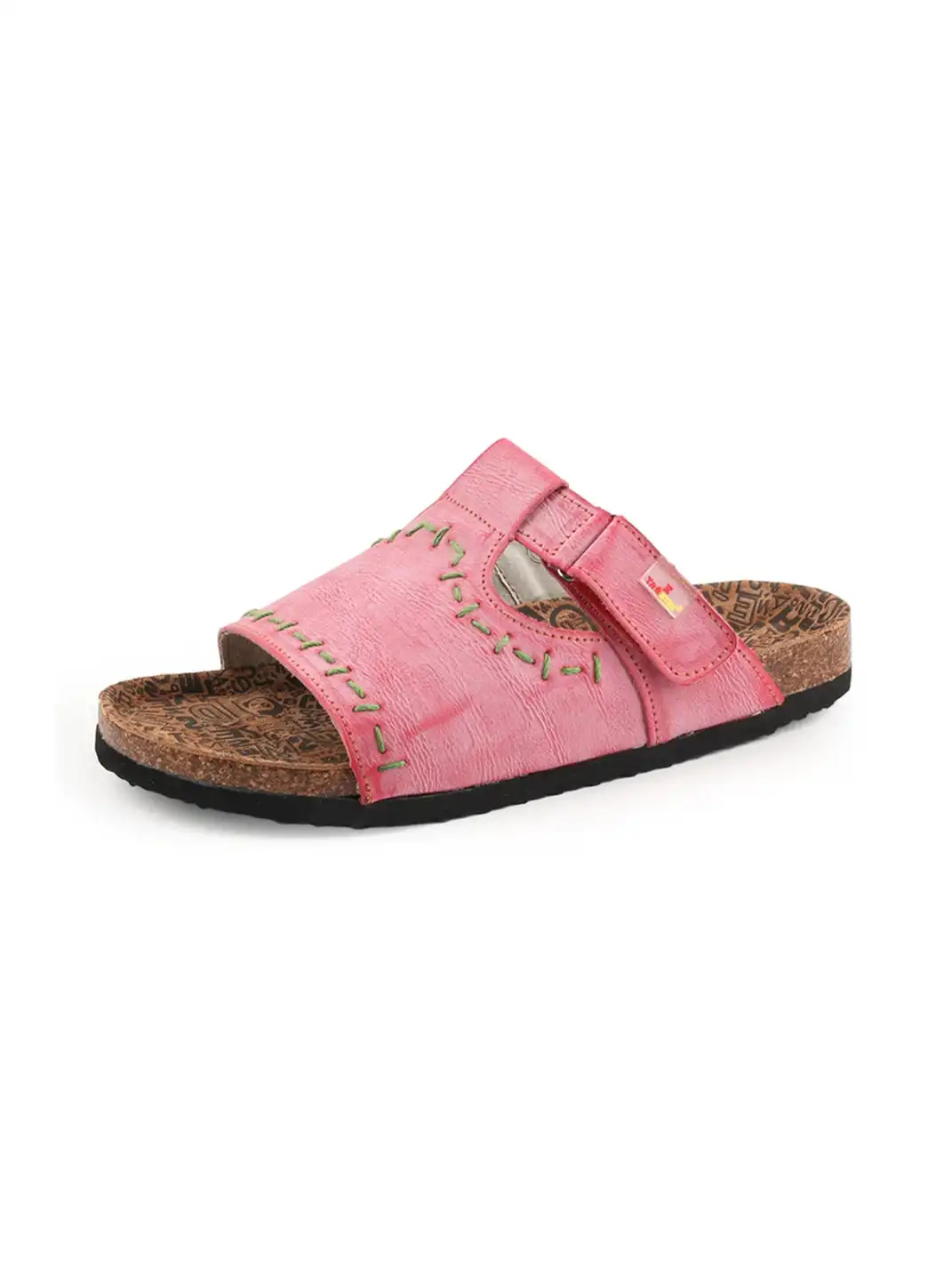 TMA EYES | Single Strap Hand Stitched Cork Footbed Slide Sandals