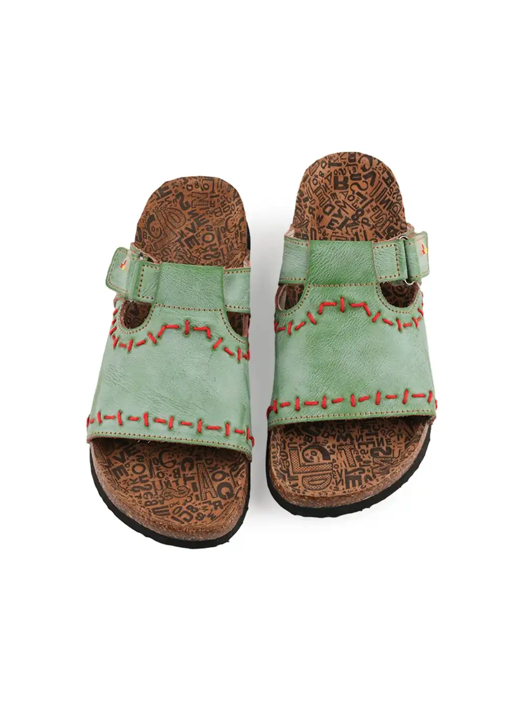 TMA EYES | Single Strap Hand Stitched Cork Footbed Slide Sandals