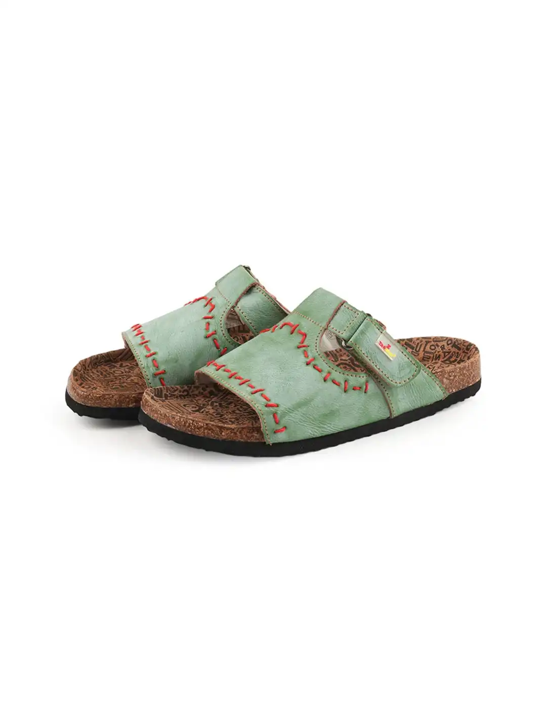 TMA EYES | Single Strap Hand Stitched Cork Footbed Slide Sandals