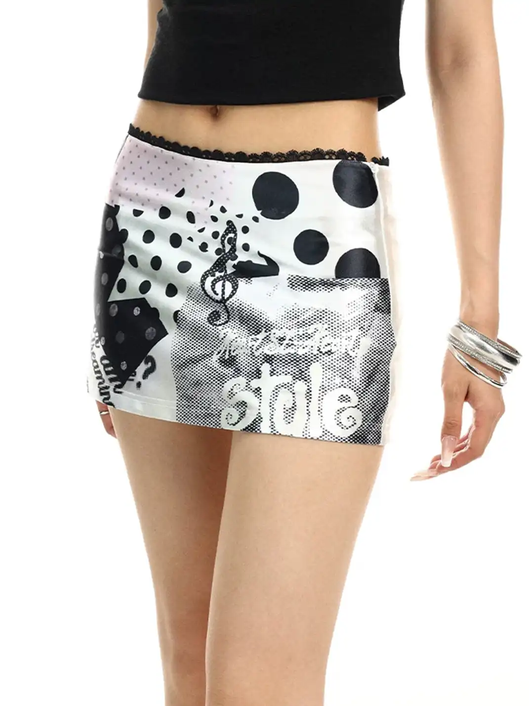 BIGGOLD | Graffiti Print Low-Waist Skirt