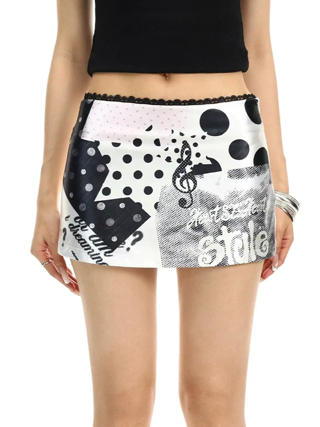 BIGGOLD | Graffiti Print Low-Waist Skirt