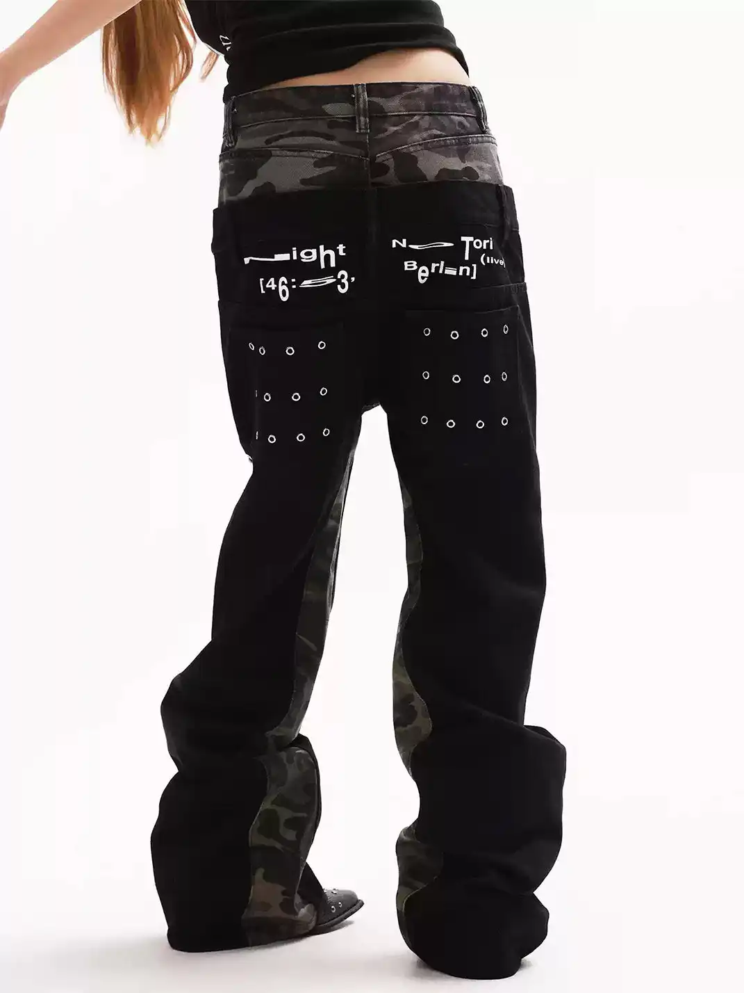 DETW | Double Waist 13oz Camo Metal Eyelet Stacked Jeans