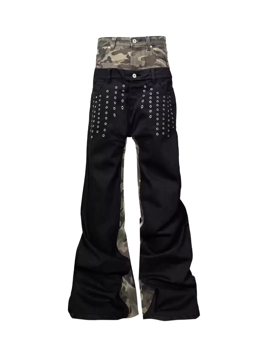 DETW | Double Waist 13oz Camo Metal Eyelet Stacked Jeans