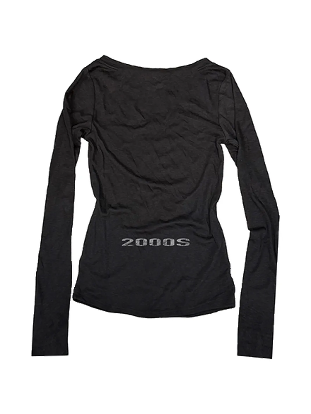 DETW | Dark Style Dual Gun 2000S Slogan V-Neck Long Sleeve T-Shirt