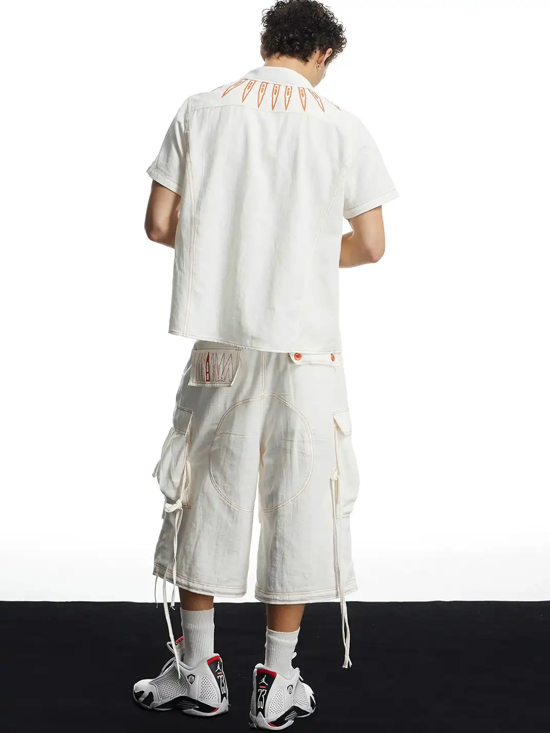DND4DES | Color Contrast Bullet Print Linen Shirt