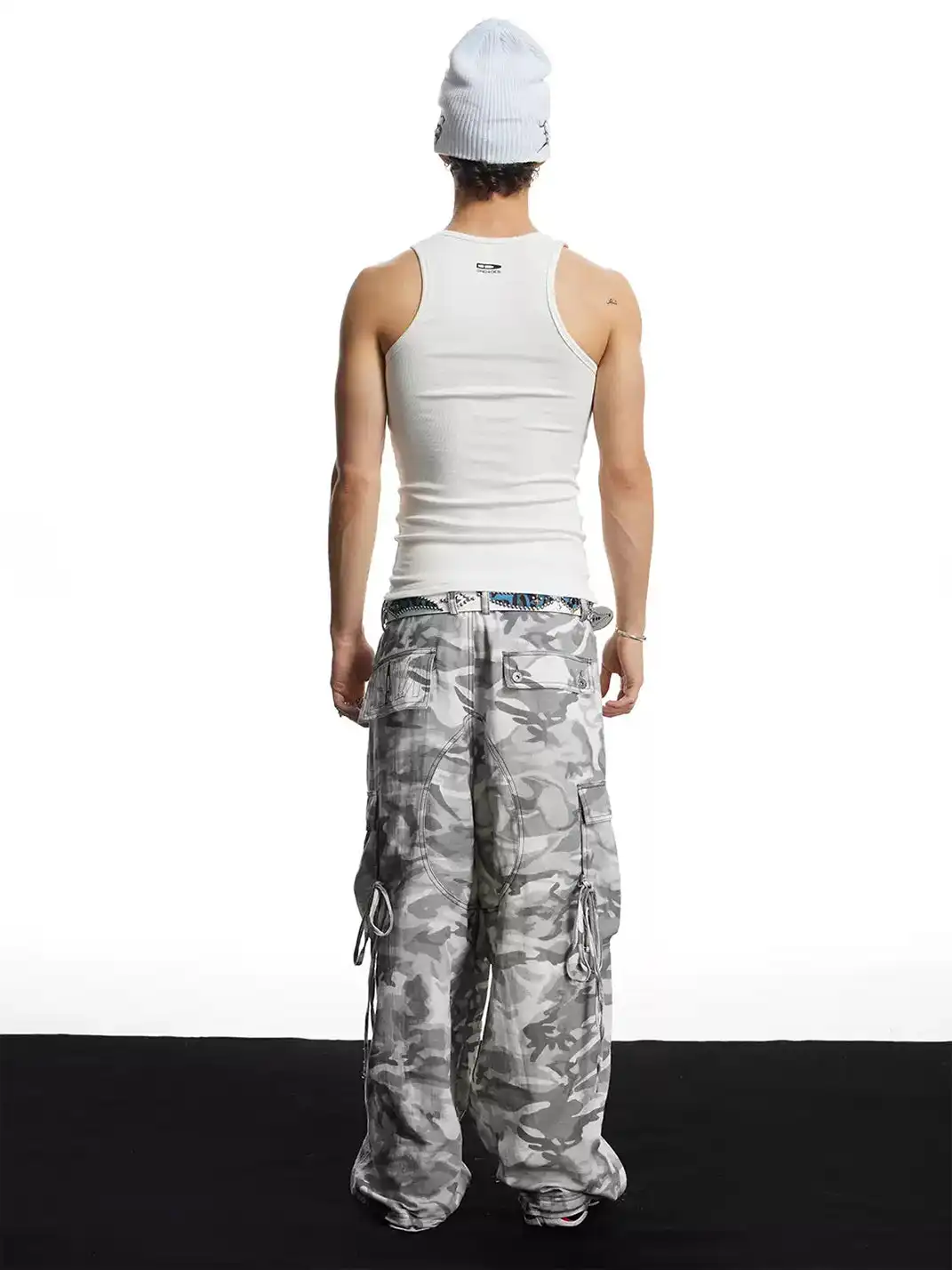 DND4DES | Camouflage Multi-Pocket Straight-Leg Linen Pants