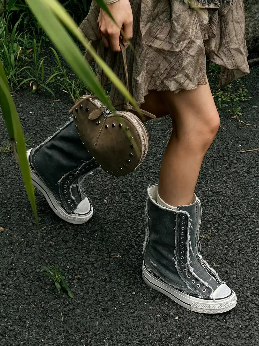 GSL | Distressed Canvas Martin Boots