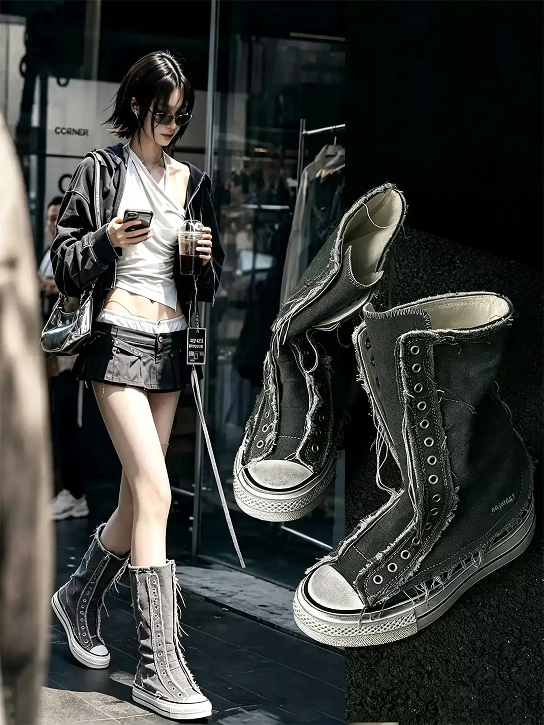 GSL | Distressed Canvas Martin Boots