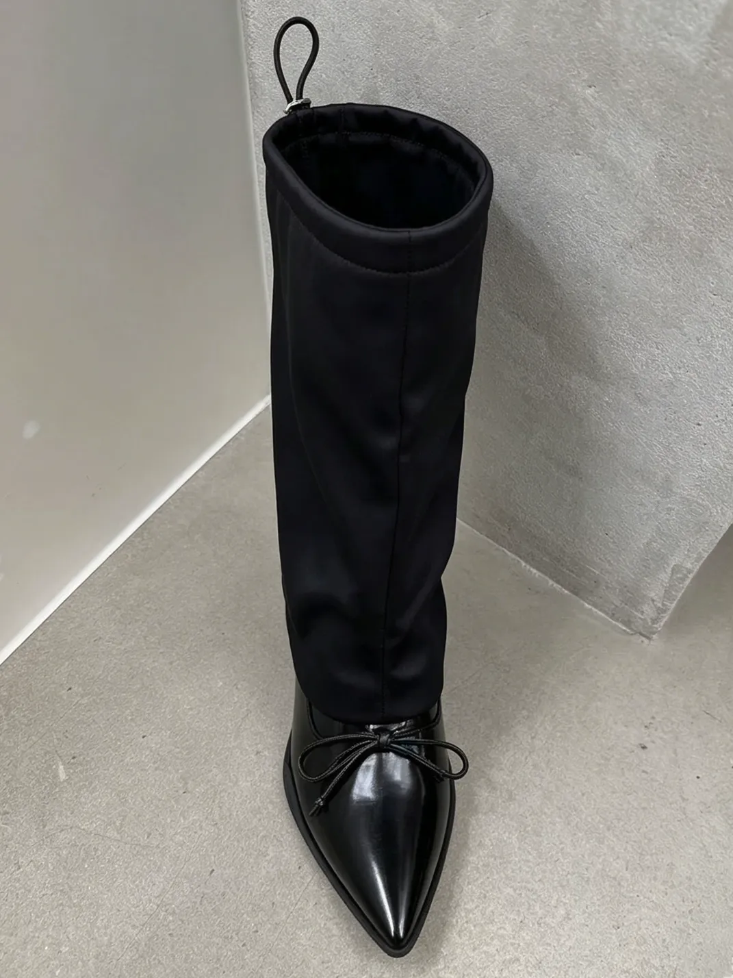 RONGRONG BABY | Satin Pointed Toe Ankle Boots