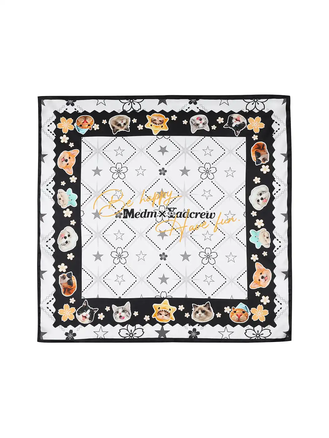 YADcrew | MEDM x YAD Co-Branded Healing Cute Pet Square Scarf