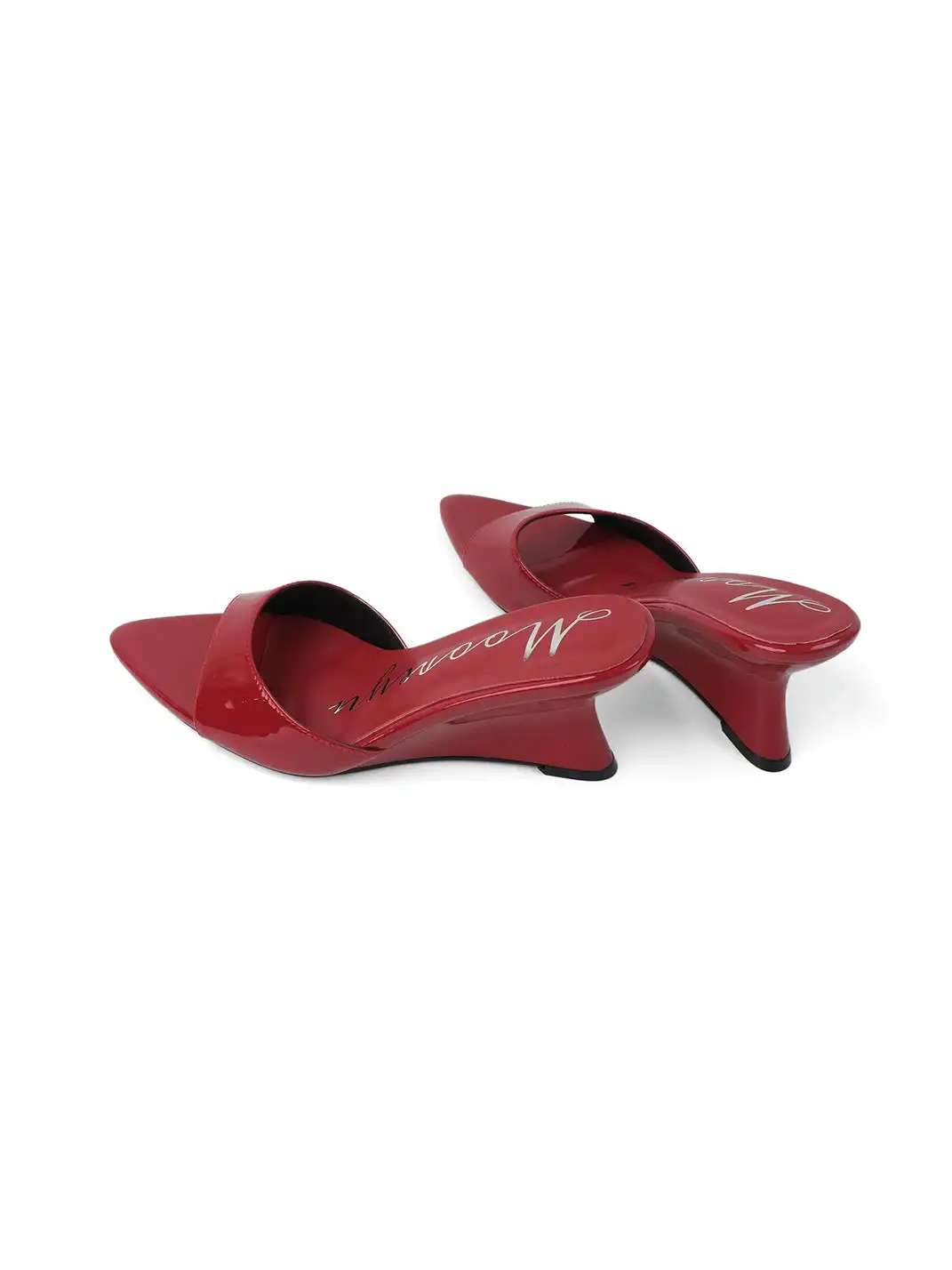 Mooreyu | Pointed One-Strap Open Toe Wedge Heels