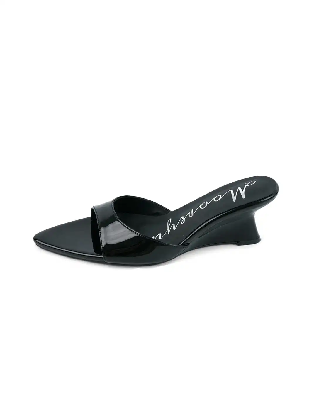 Mooreyu | Pointed One-Strap Open Toe Wedge Heels