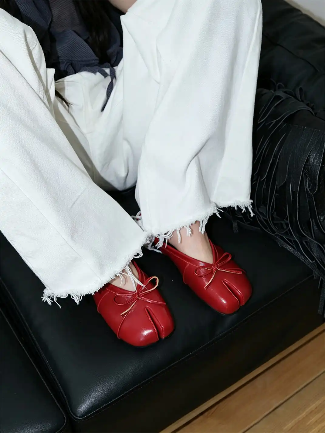 Mooreyu | Split Toe Bow Mary Jane Mules