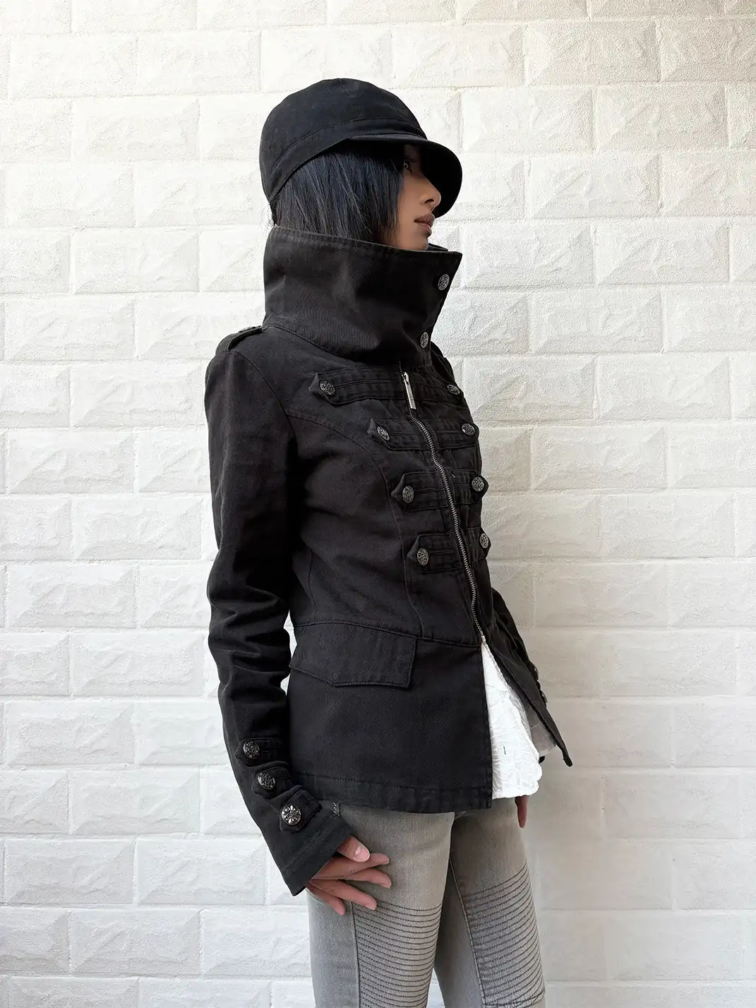 Imdelusion | Napoleon Stand Collar Washed Heavyweight Jacket