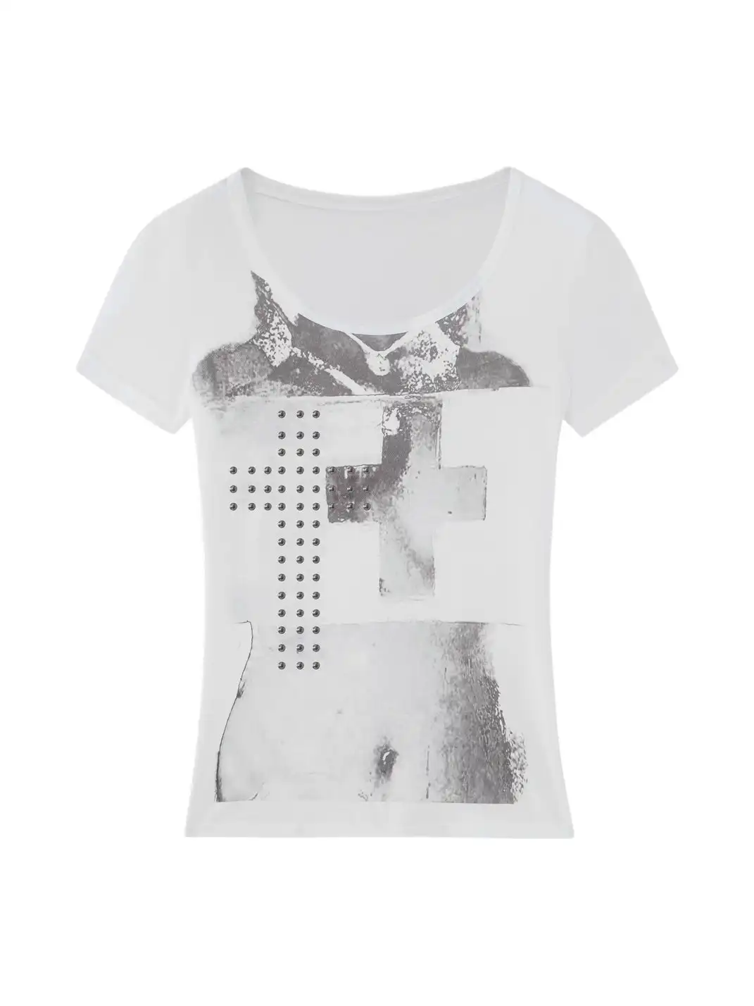 Imdelusion | Punk Studded Portrait Print T-Shirt
