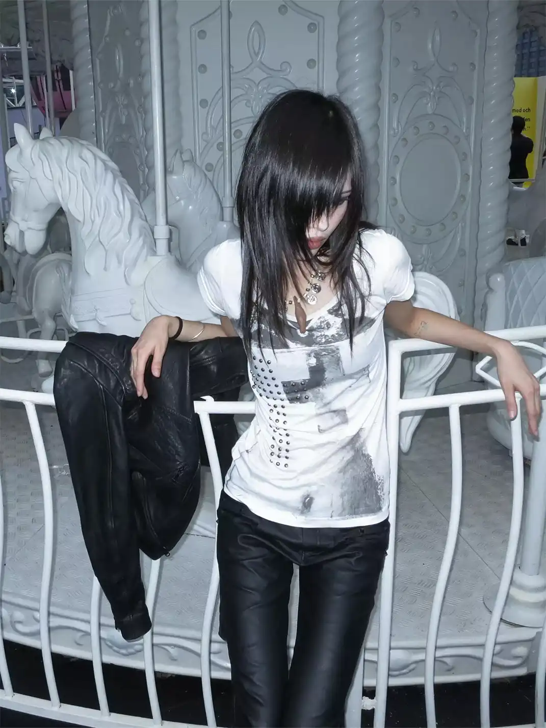 Imdelusion | Punk Studded Portrait Print T-Shirt