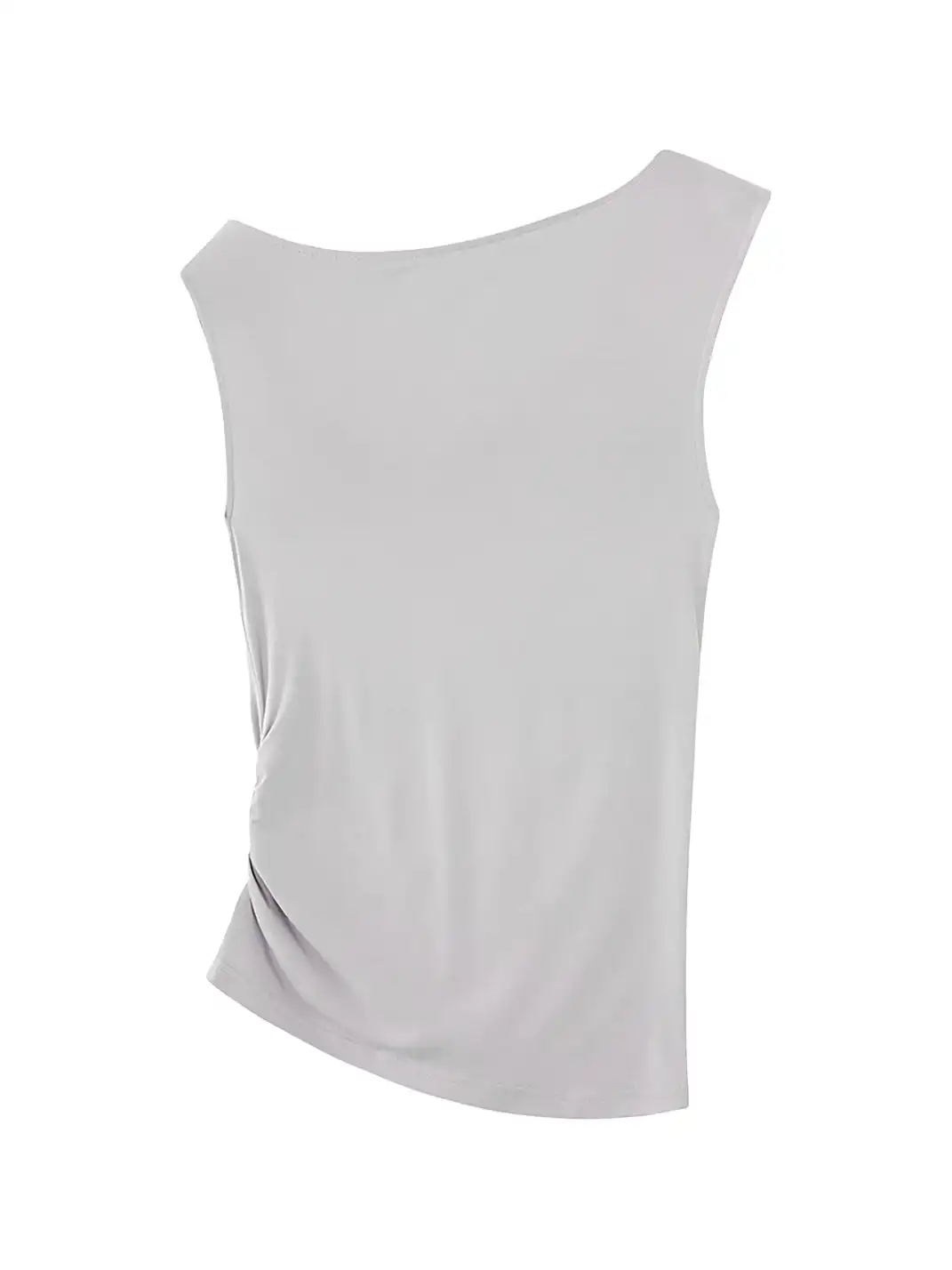Imdelusion | Asymmetric One-Shoulder Union Jack Silver Foil Print Tank Top