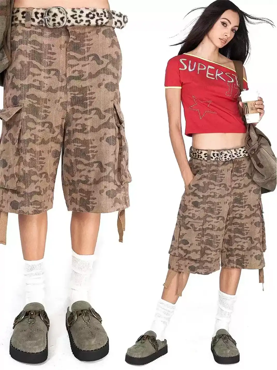 Imdelusion | Pocket Cropped Cargo Shorts