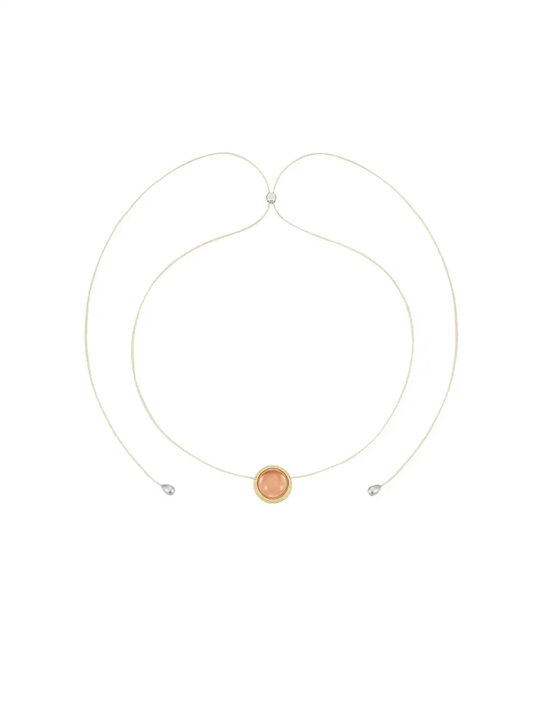 FOMULO | White Crystal Traffic Light Necklace