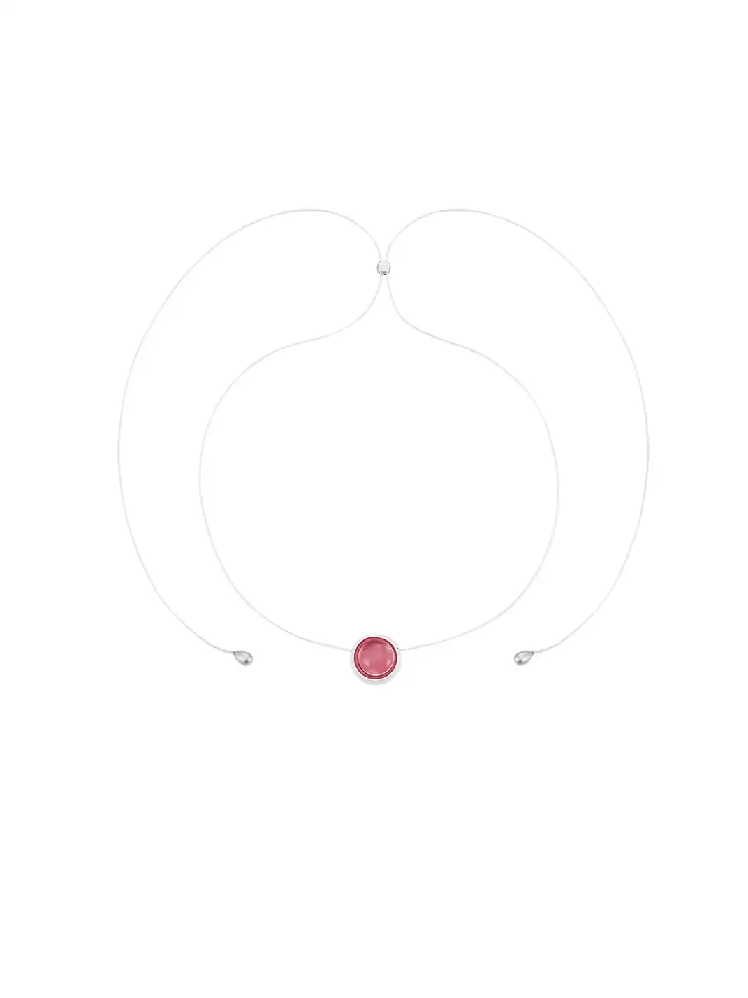FOMULO | White Crystal Traffic Light Necklace