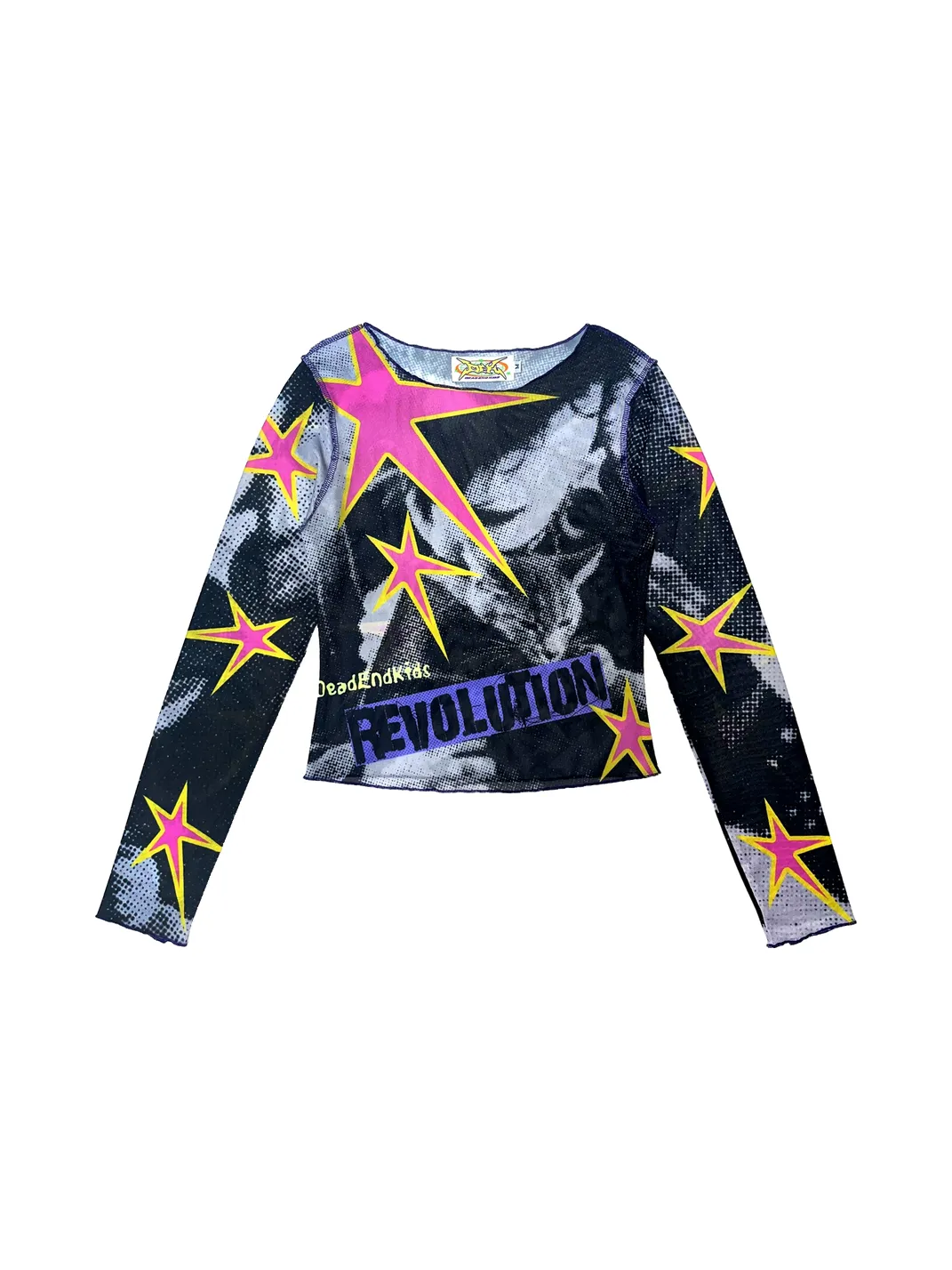 DeadEndKids | Graphic Print Stretch Mesh Top