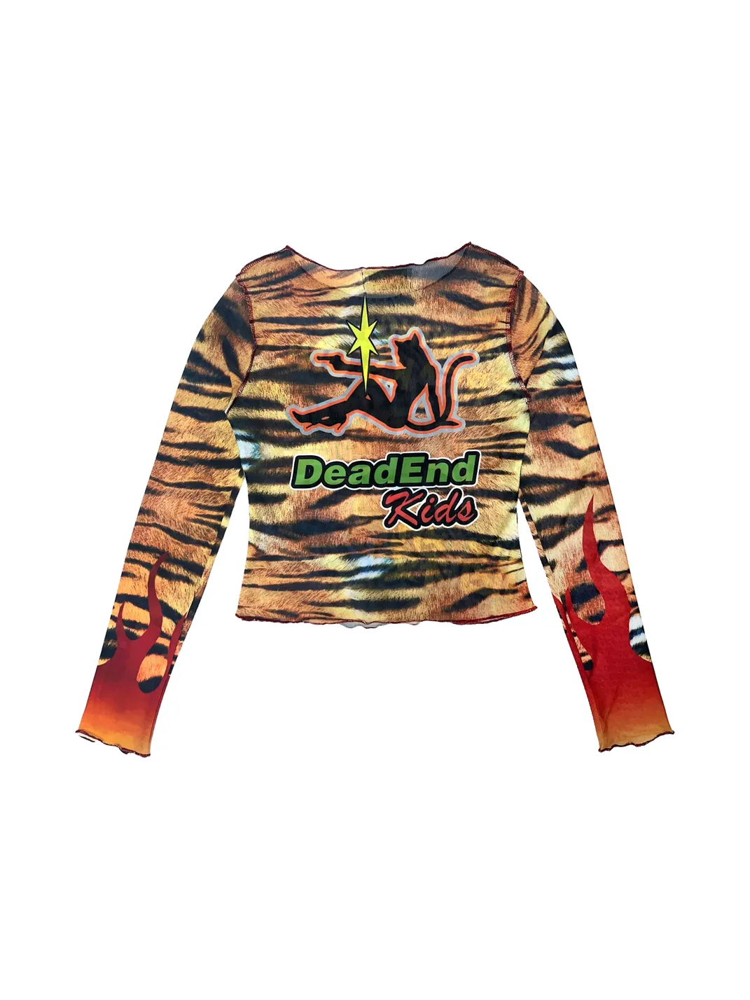 DeadEndKids | Graphic Print Stretch Mesh Top