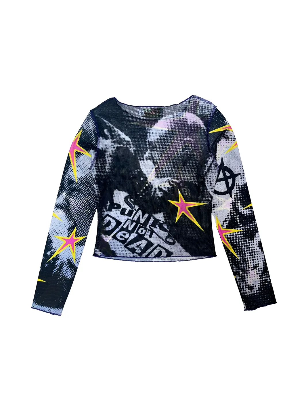DeadEndKids | Graphic Print Stretch Mesh Top