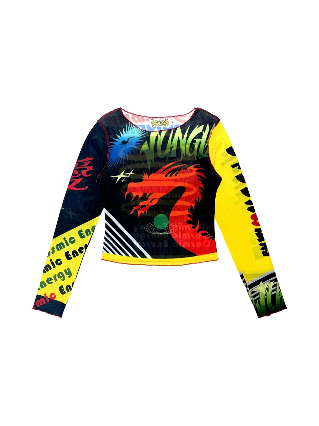 DeadEndKids | Graphic Print Stretch Mesh Top