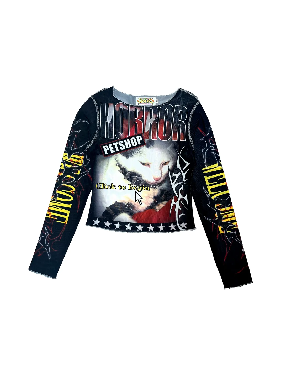 DeadEndKids | Graphic Print Stretch Mesh Top