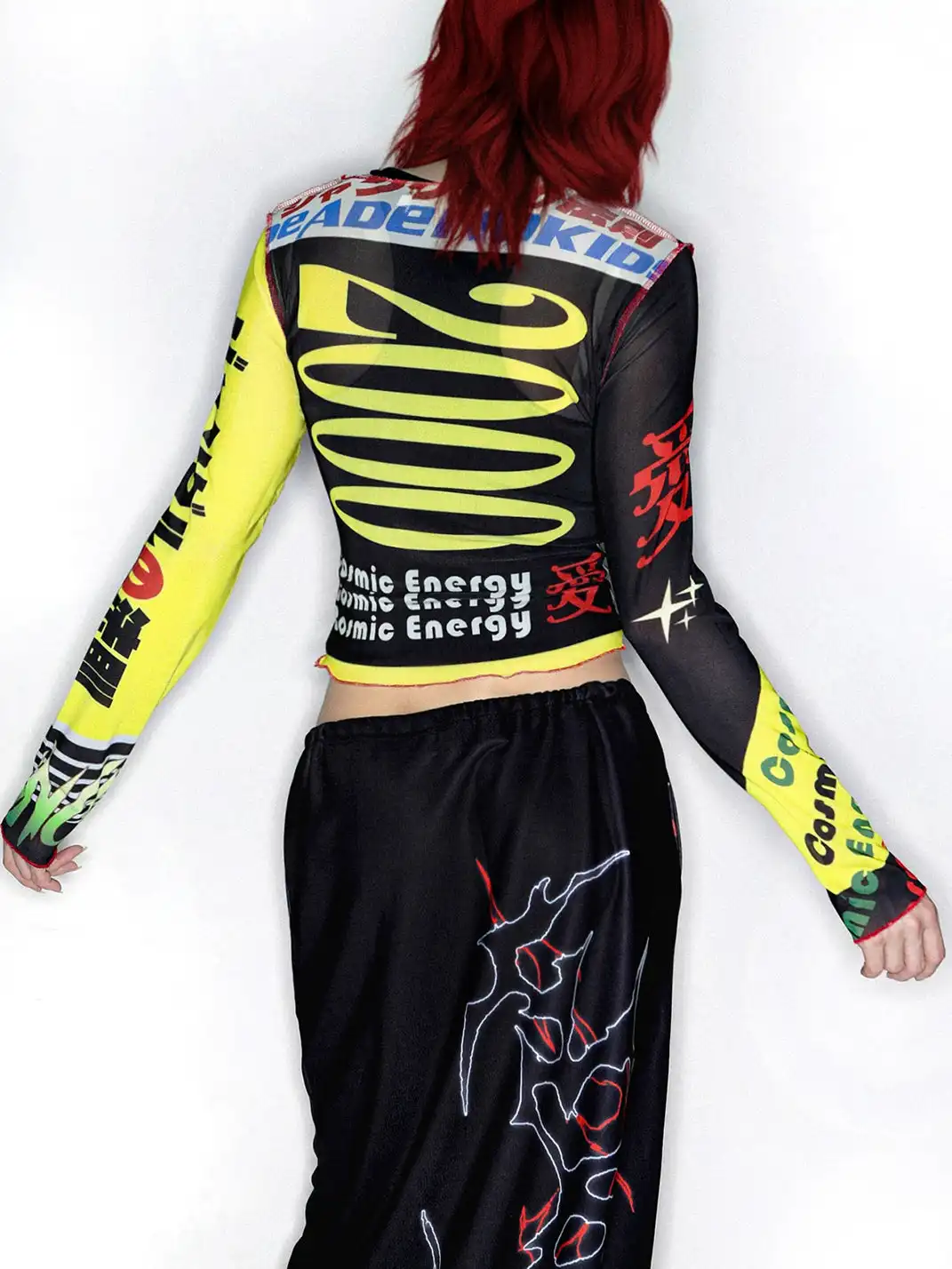 DeadEndKids | Graphic Print Stretch Mesh Top
