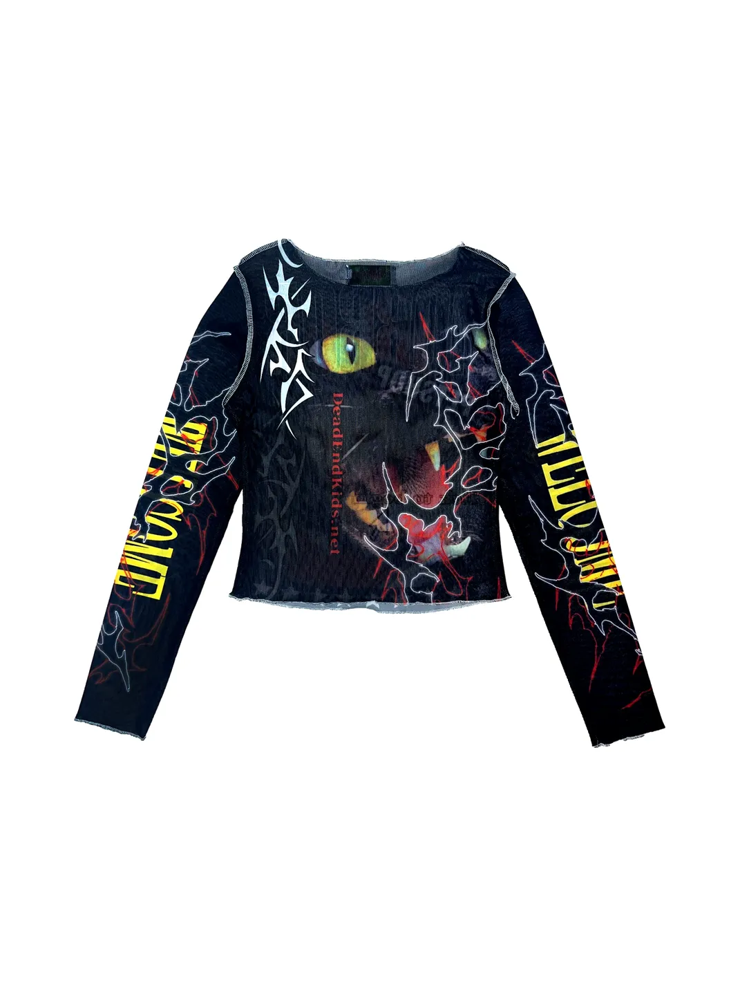 DeadEndKids | Graphic Print Stretch Mesh Top