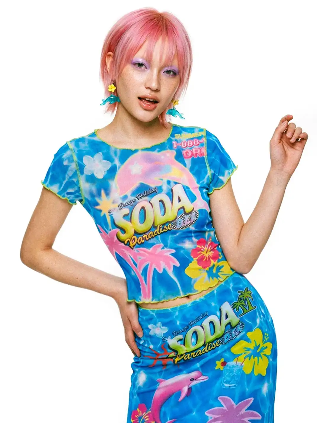 DeadEndKids | Vacation Mesh Top & Mermaid Skirt Set
