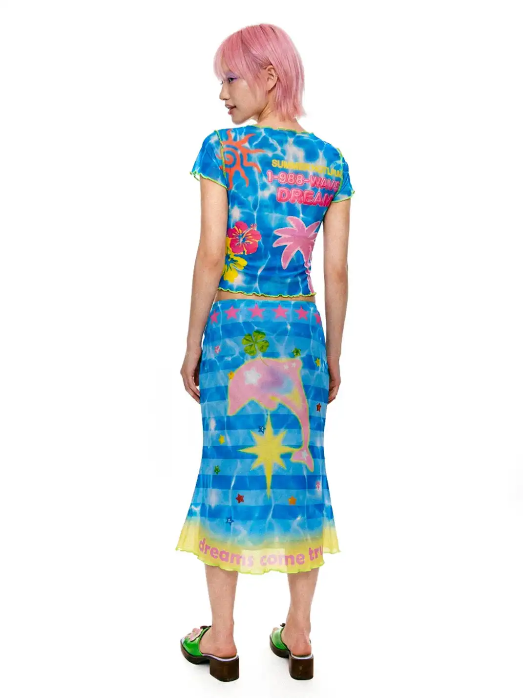 DeadEndKids | Vacation Mesh Top & Mermaid Skirt Set