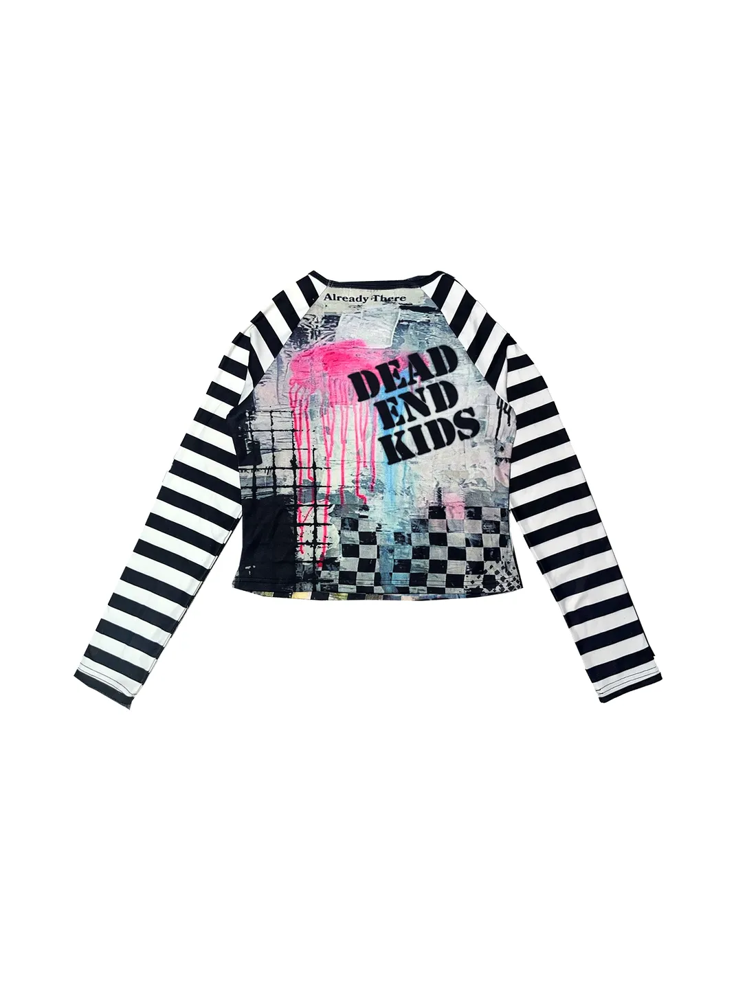DeadEndKids | Y2K Anime Girl Print Plaid Top