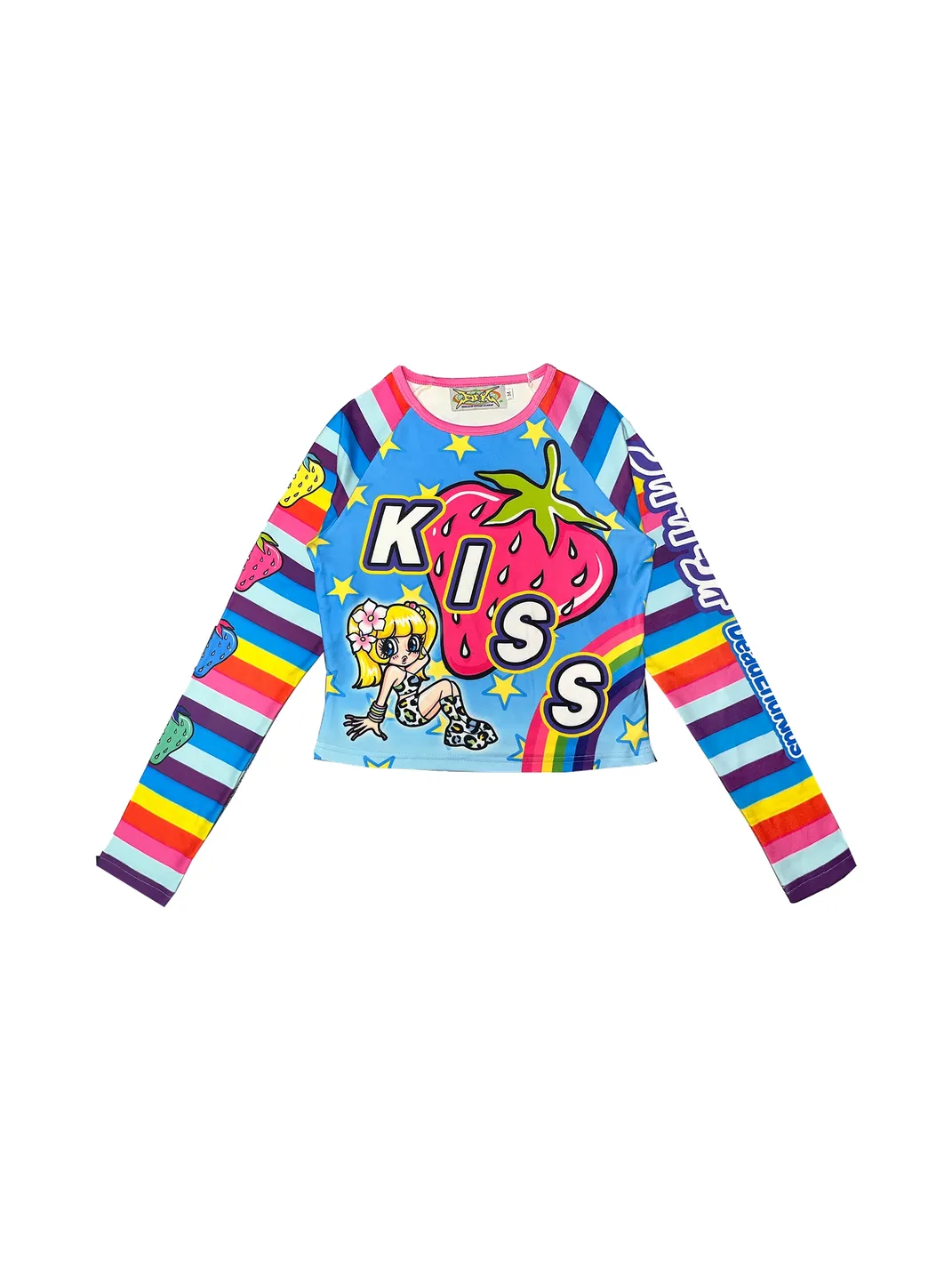 DeadEndKids | Y2K Anime Girl Print Plaid Top