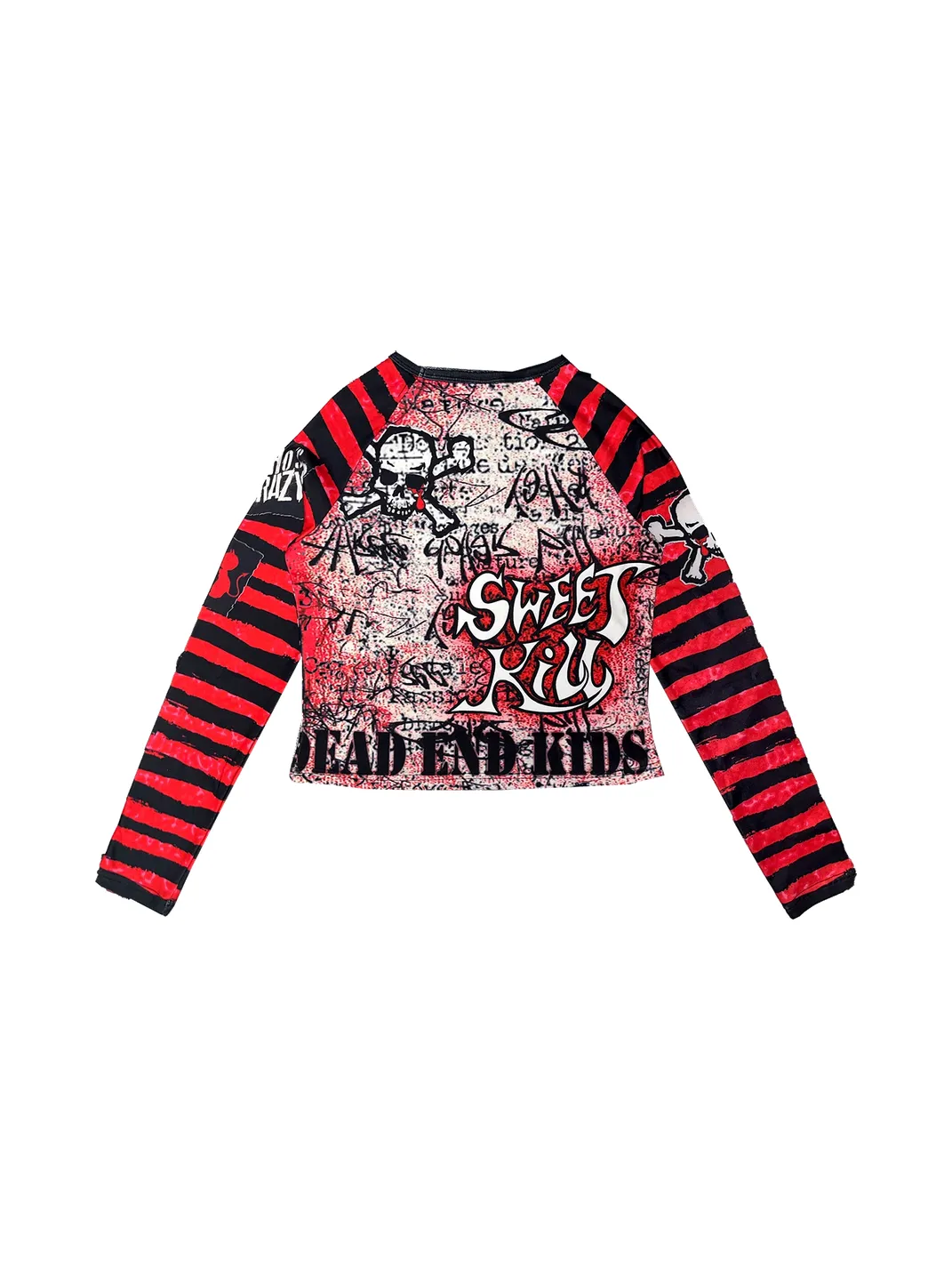 DeadEndKids | Y2K Anime Girl Print Plaid Top