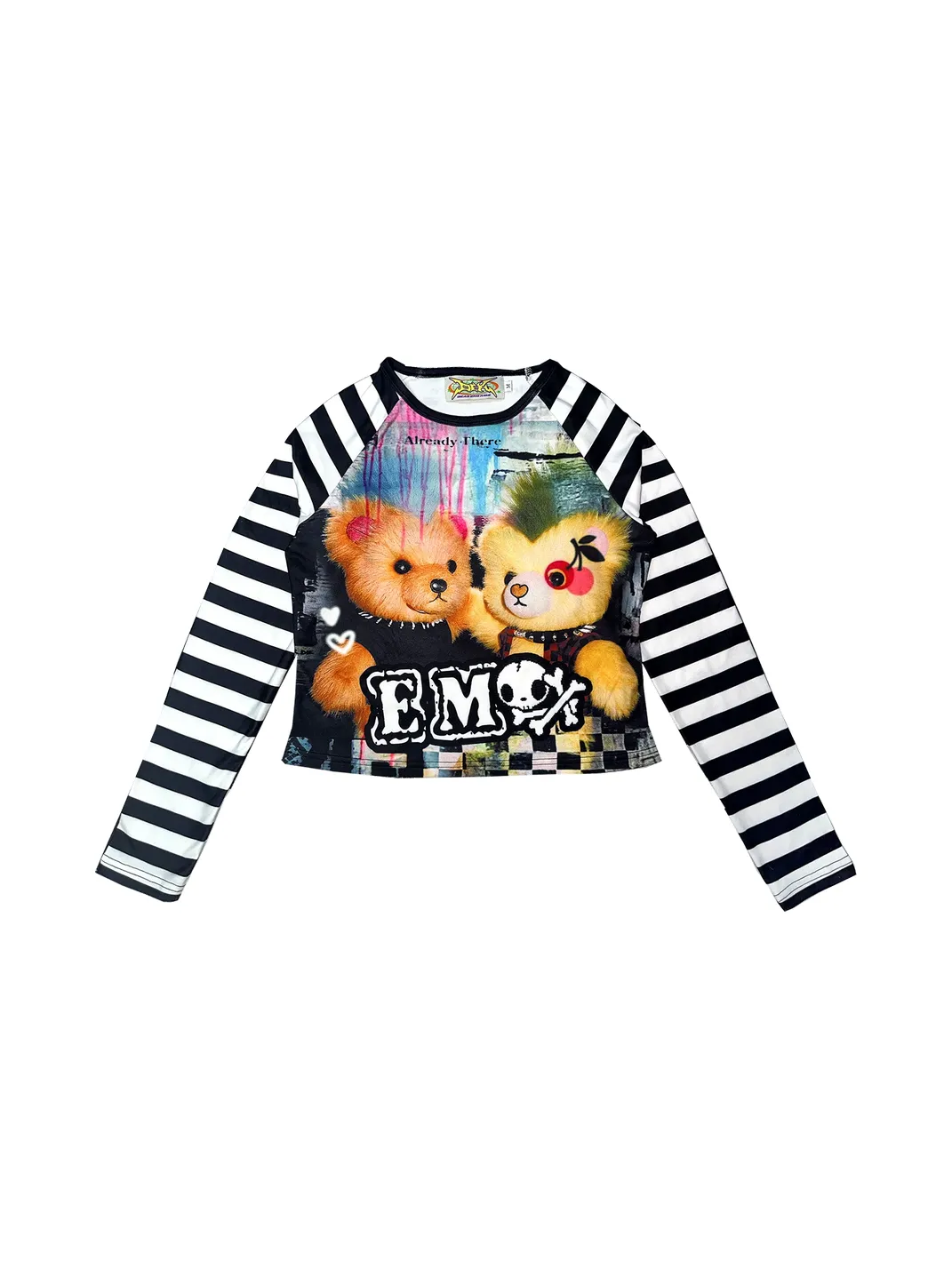DeadEndKids | Y2K Anime Girl Print Plaid Top