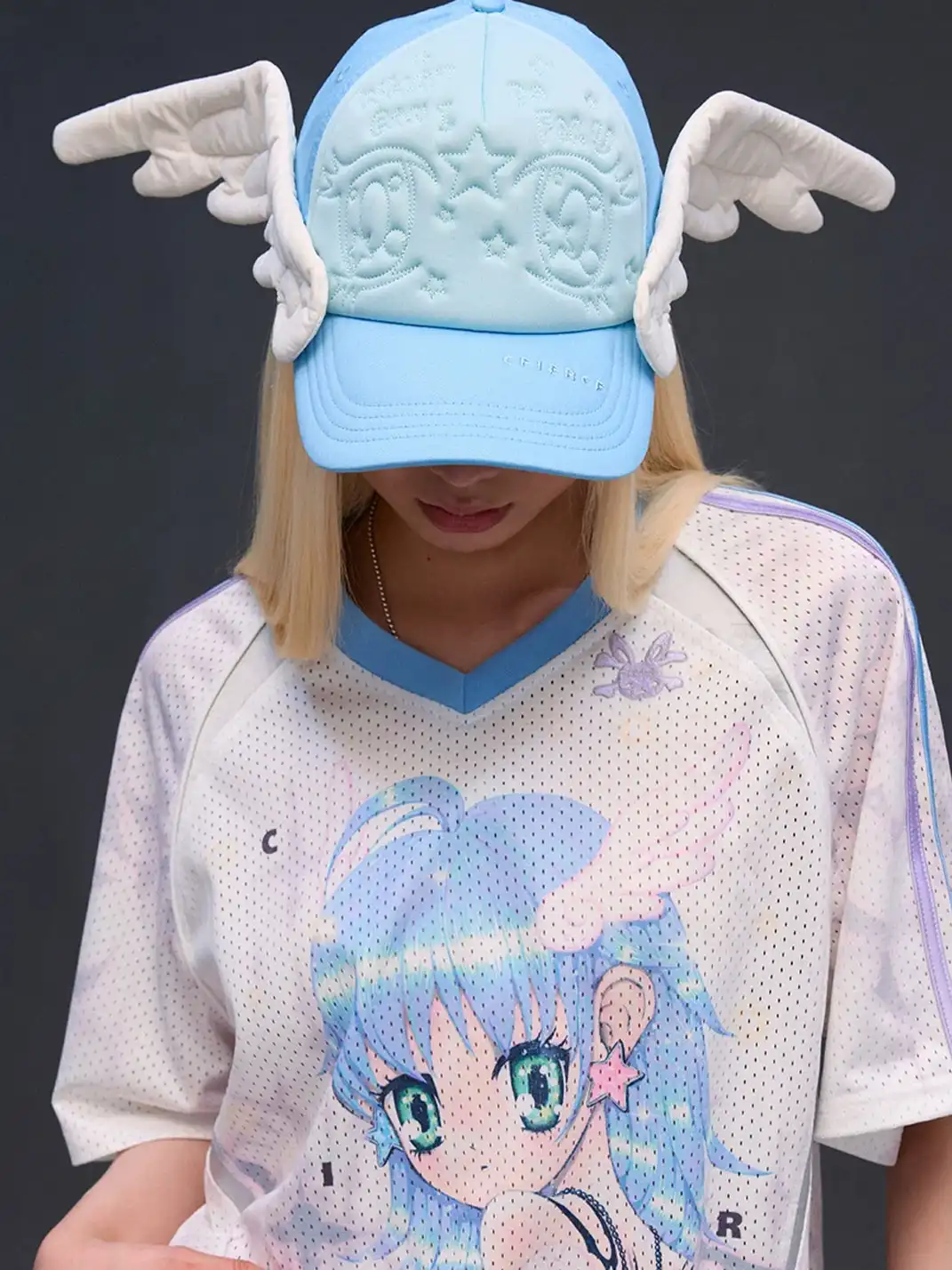 CFIERCE | Big Eye Embroidery Angel Wings Baseball Cap