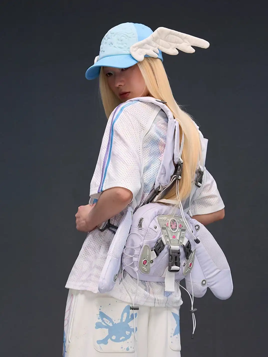 CFIERCE | Big Eye Embroidery Angel Wings Baseball Cap