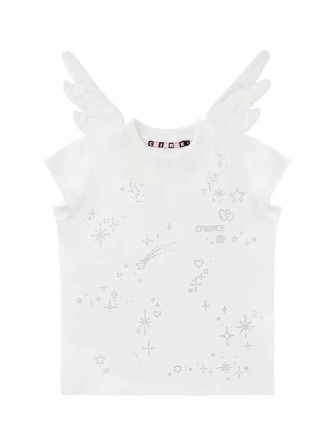 CFIERCE | Star Rhinestone Angel Wings T-Shirt