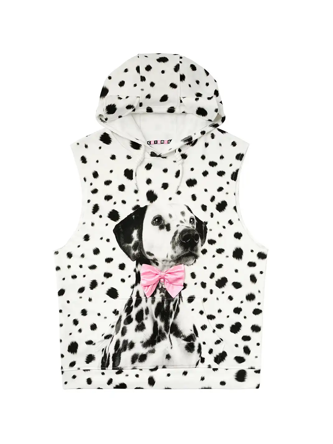 CFIERCE | Dalmatian Print Hoodie Vest