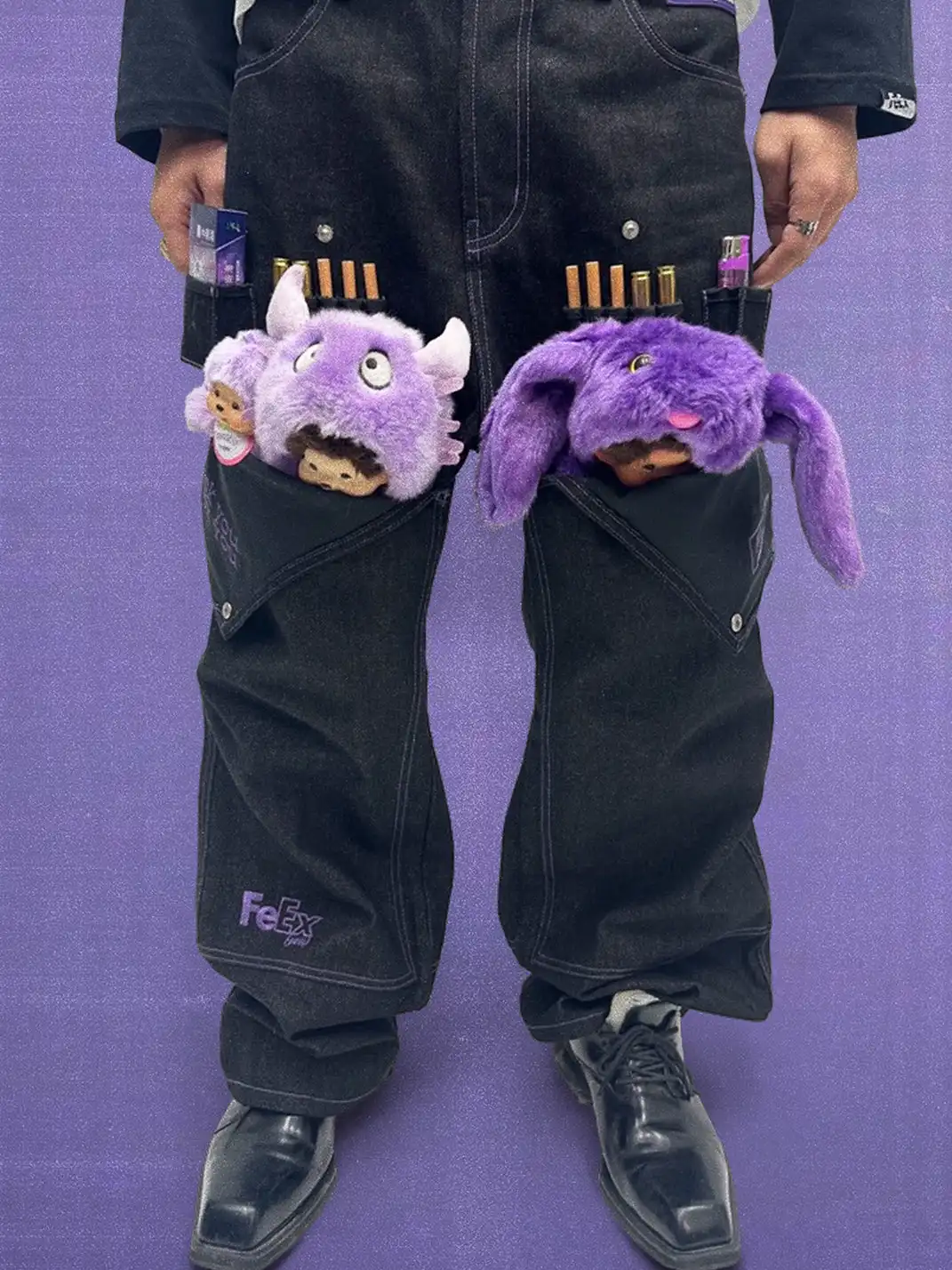 Feex(u) | Purple Stitch Raw Denim Jeans