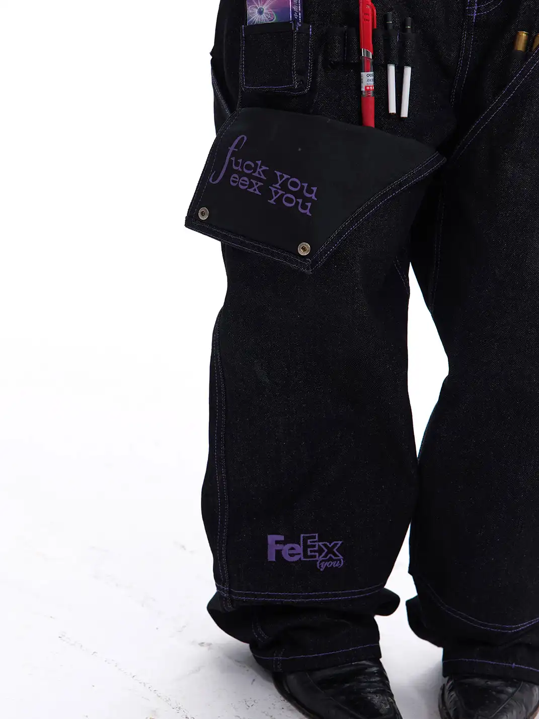 Feex(u) | Purple Stitch Raw Denim Jeans
